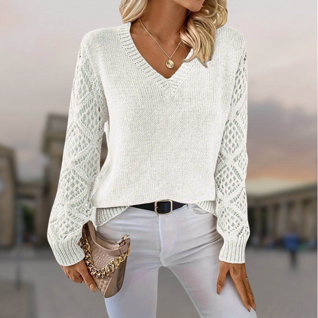 Prouvence™ | Elegant Knitted V-Neck Top