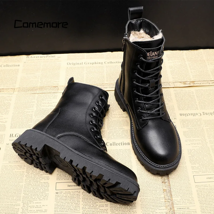 Prouvence™ | Black Leather Winter Boots