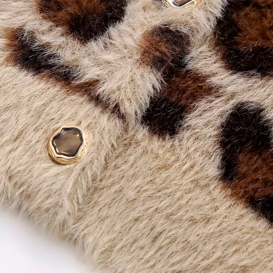 Prouvence™ | Leopard Furry Cardigan