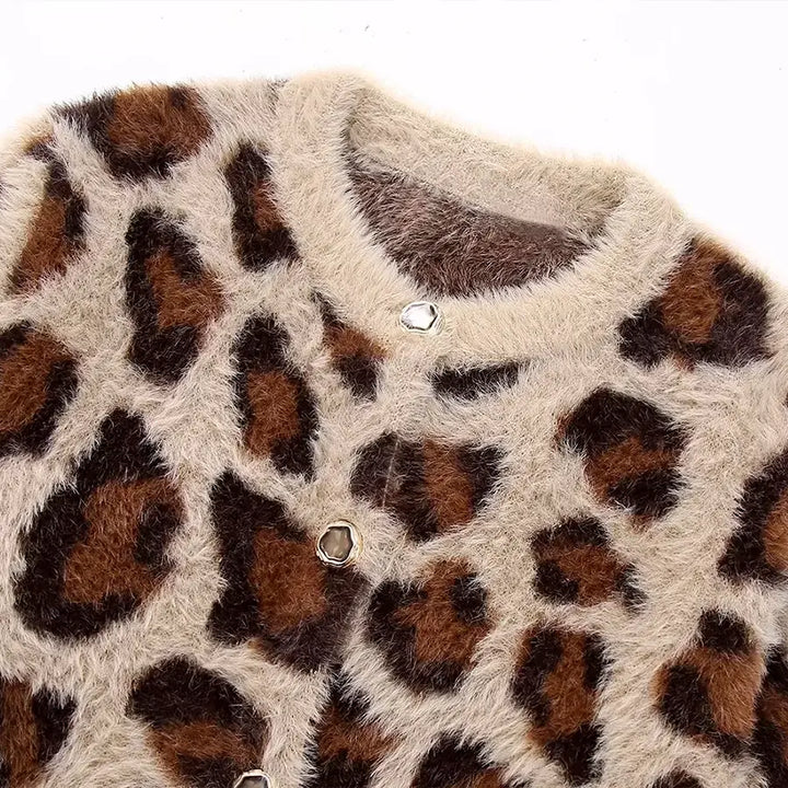 Prouvence™ | Leopard Furry Cardigan