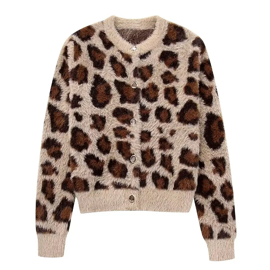 Prouvence™ | Leopard Furry Cardigan