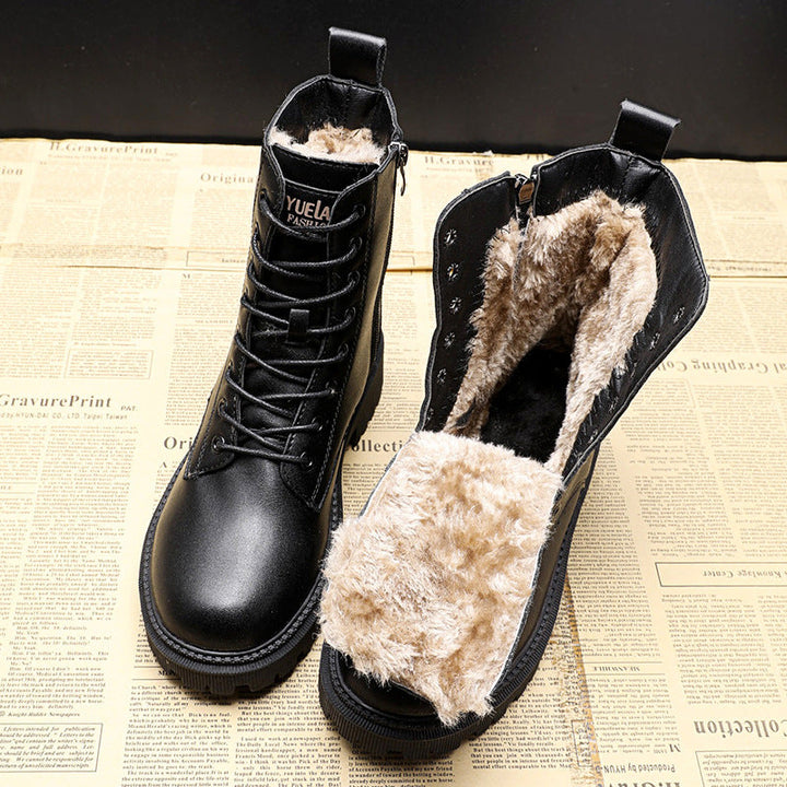 Prouvence™ | Black Leather Winter Boots