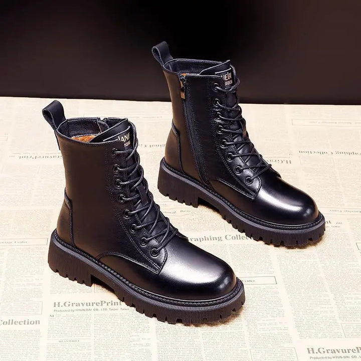 Prouvence™ | Black Leather Winter Boots